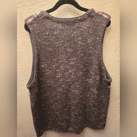 Vintage 90s Chunky Knit Button Front Sweater Vest Oversized - Picture 7 of 7